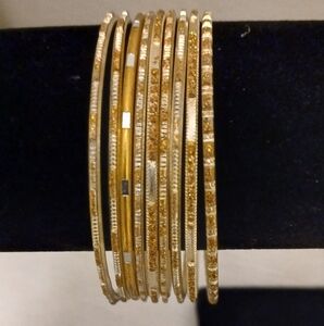 Elegant Gold and Silver Bangle Set